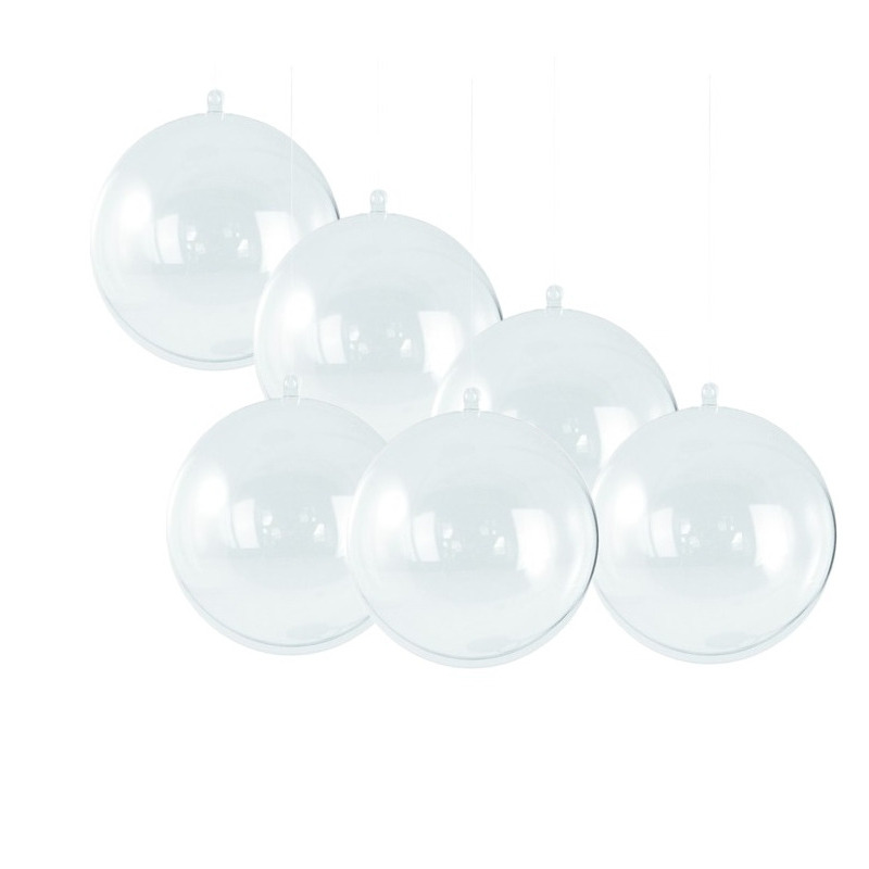 DIY kerstballen - 12x st - D5 cm - doe het zelf hobby kerstballen - transparant -
