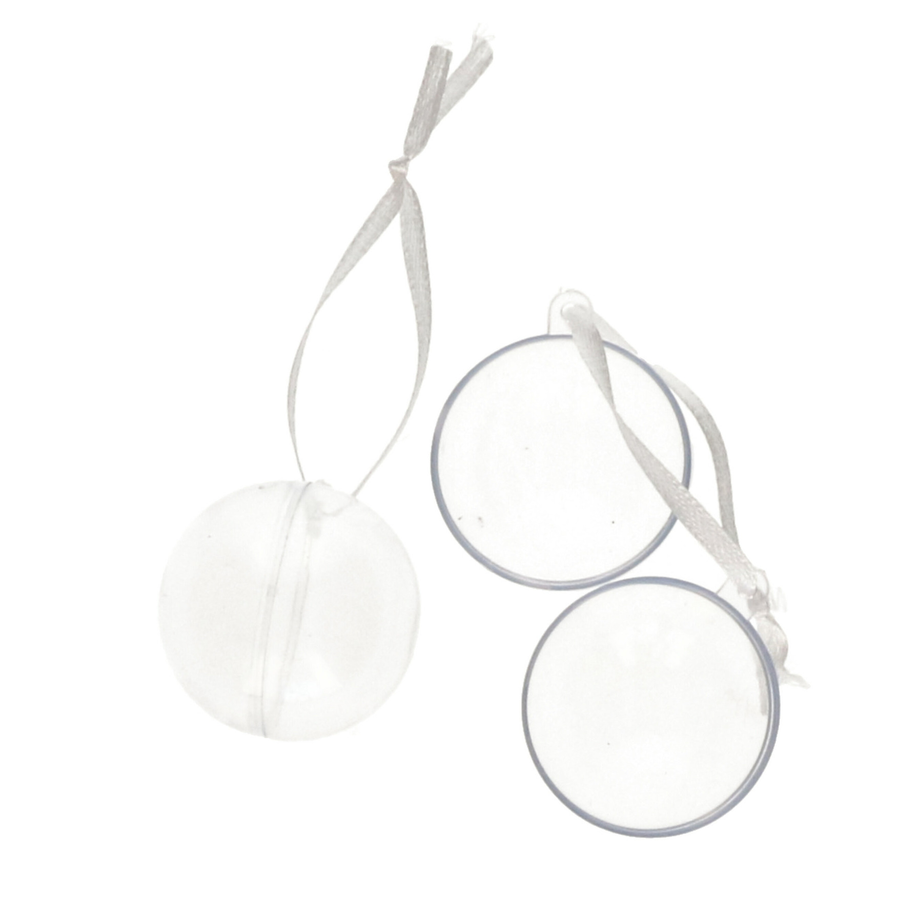 DIY kerstballen - 16x st - D4 cm - doe het zelf hobby kerstballen - transparant -