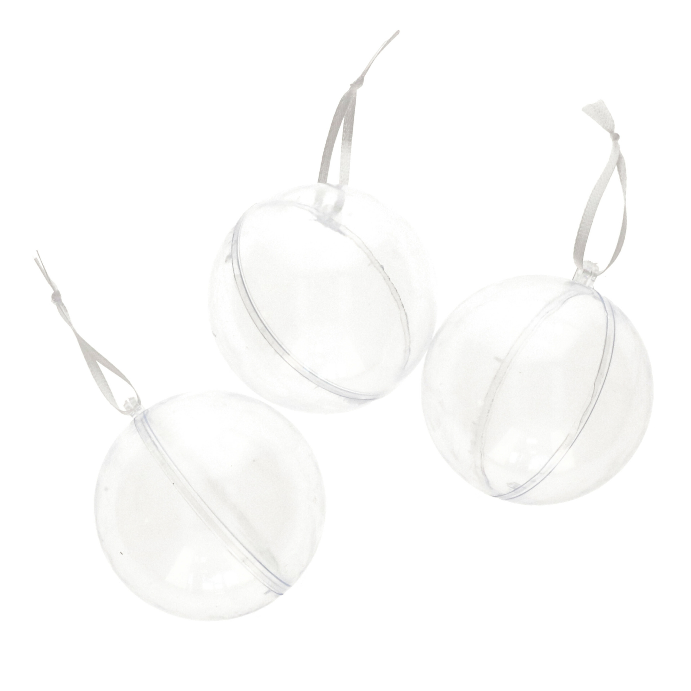 DIY kerstballen - 6x st - D8 cm - doe het zelf hobby kerstballen - transparant -