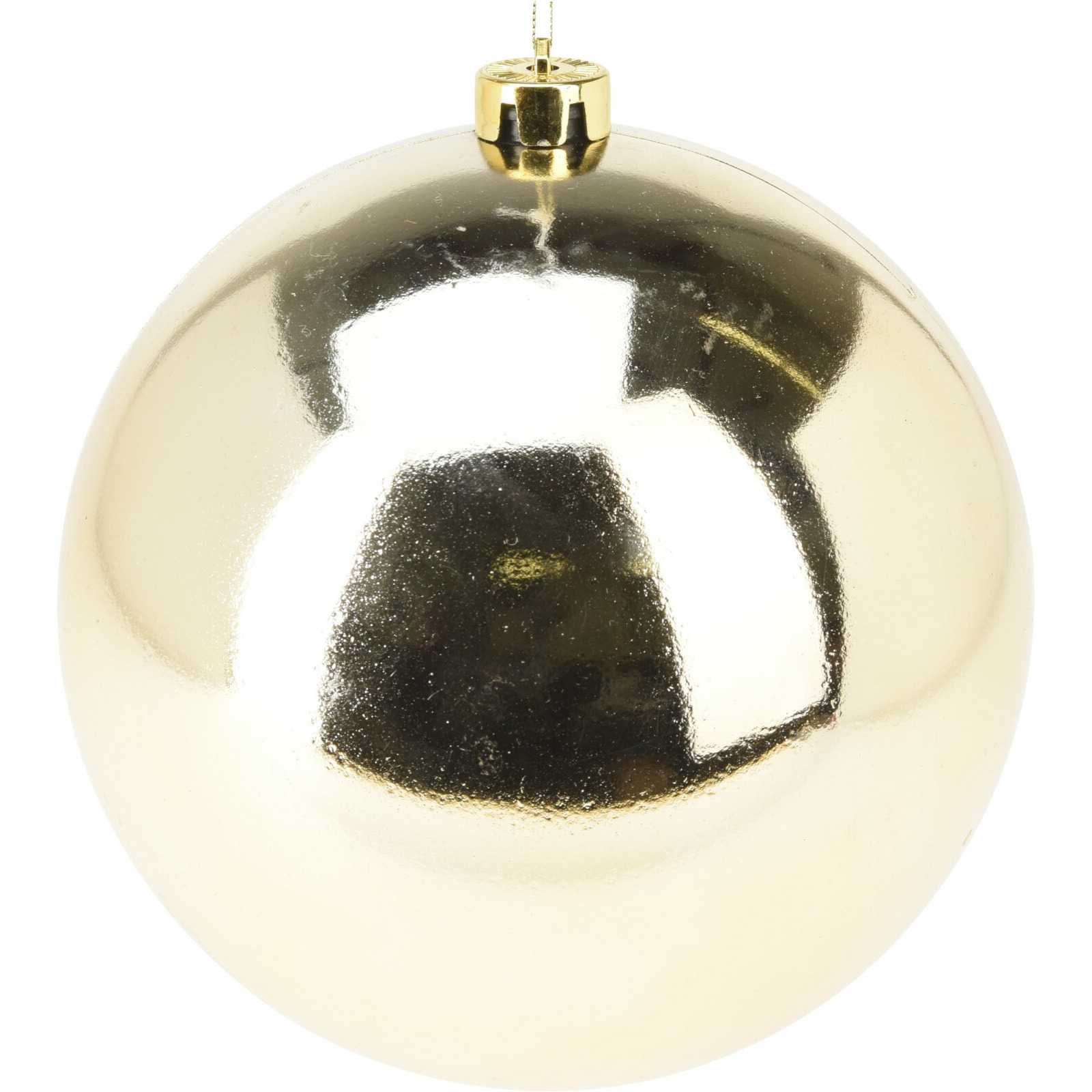 Grote decoratie kerstbal - goud - 18 cm - kunststof - glimmend - kerstversiering -
