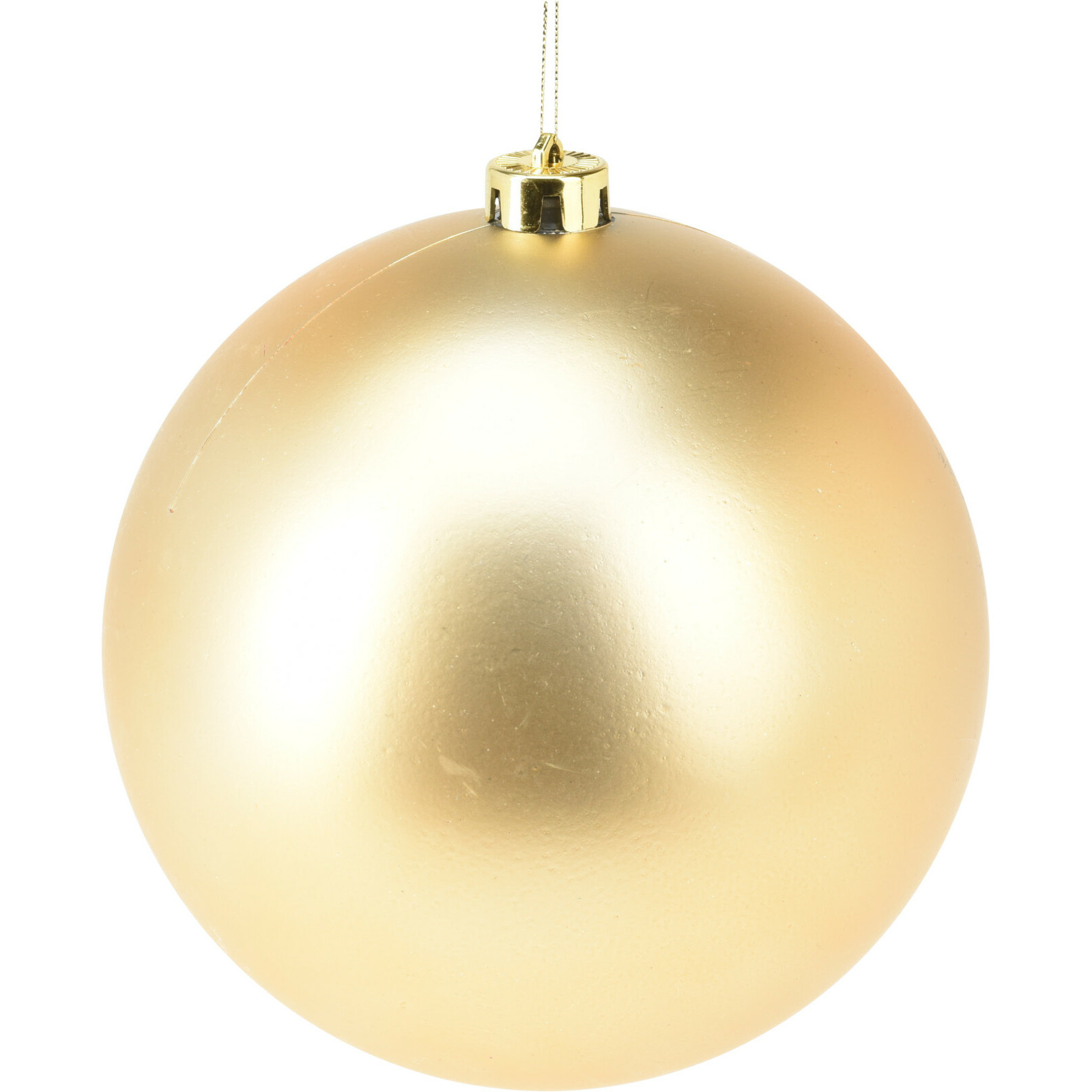 Grote decoratie kerstbal - goud - 18 cm - kunststof - mat - kerstversiering -