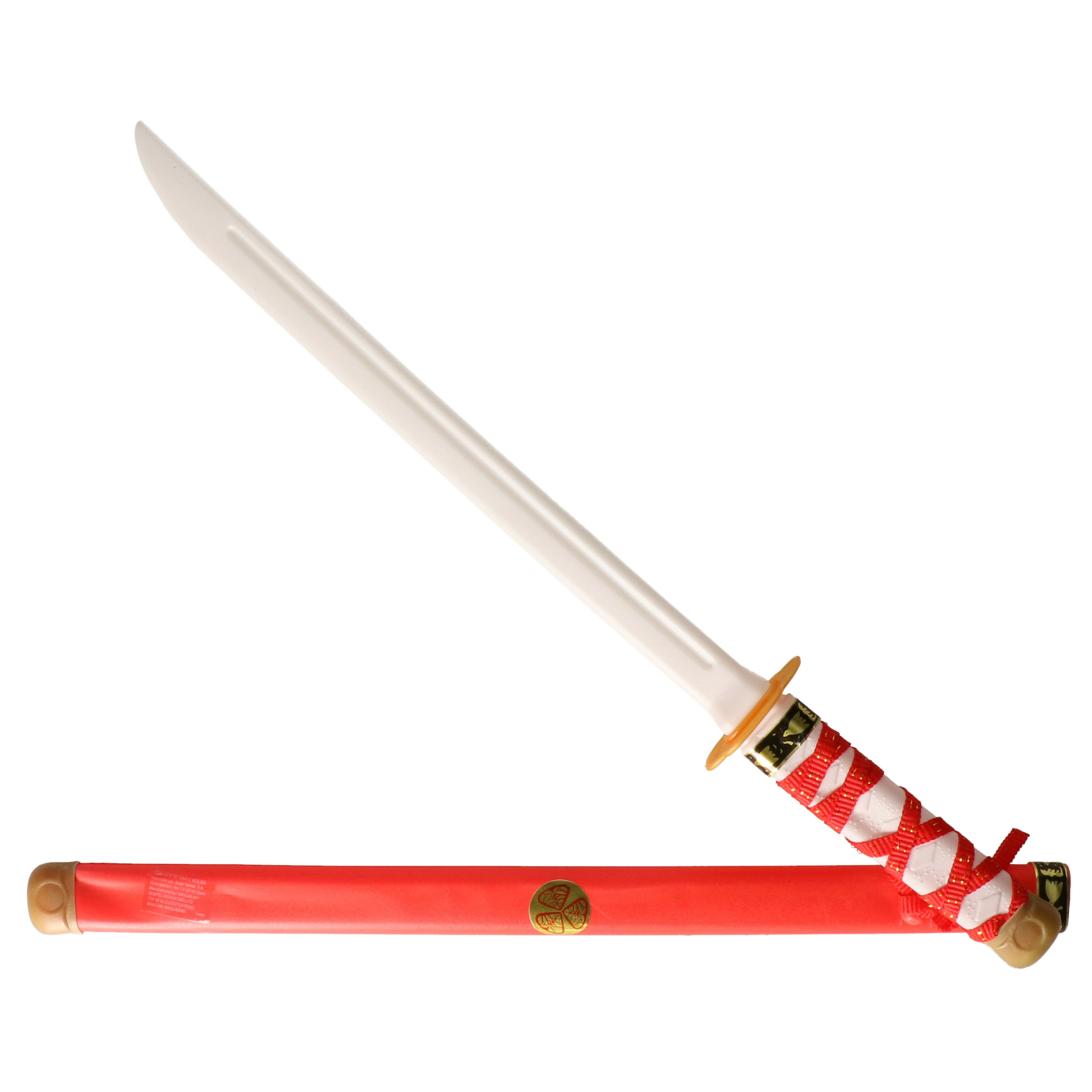 Zwaard voor een Ninja - verkleed speelgoed - 60 cm - kunststof - rood - kind/adults - wapens -