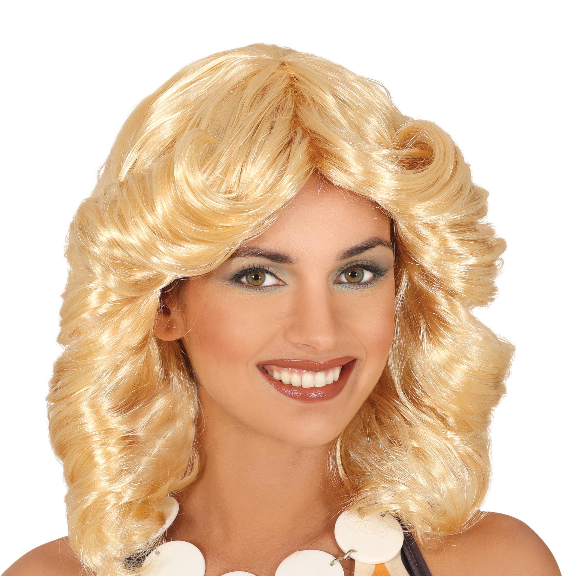Verkleedpruik voor dames - blond - diva - jaren 70 - feestpruik - foute feest pruik -