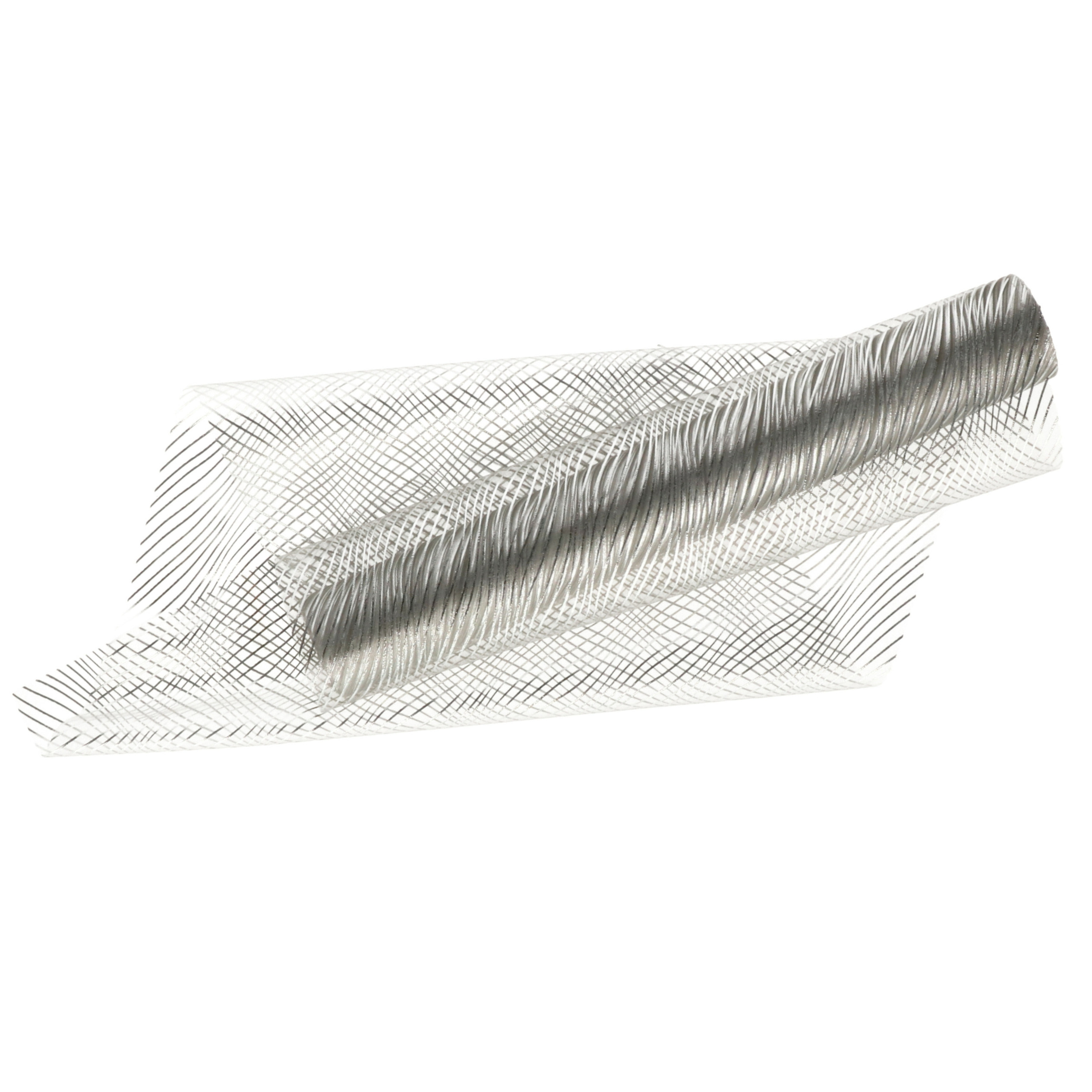 Home & Styling decoratie stof/tafelloper - zilver -strepen 30 x 500 cm - polyester -