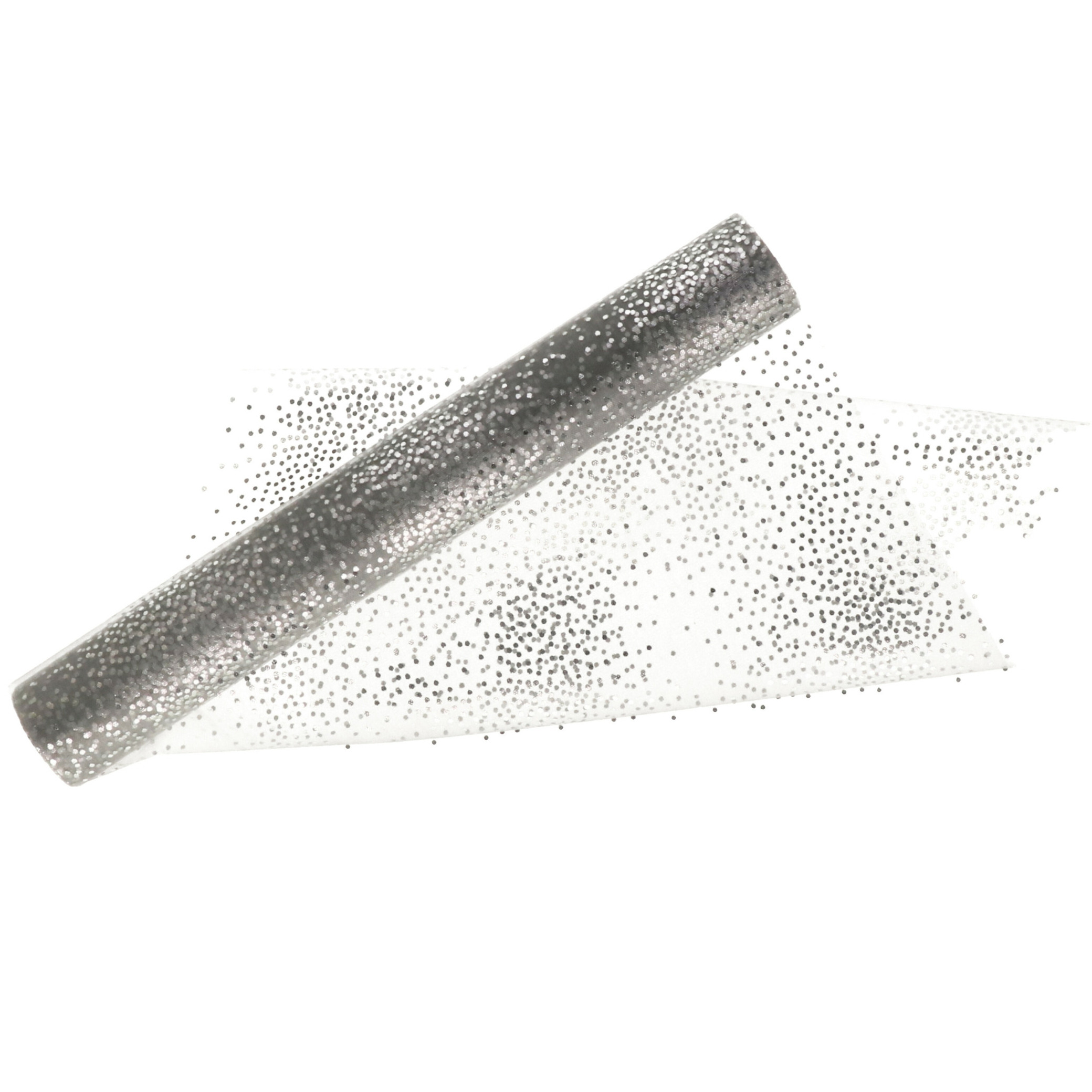 Home & Styling decoratie stof/tafelloper - zilver -stippen 30 x 500 cm - polyester -