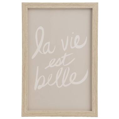 Poster La vie est belle - MDF/glas - 30x20 cm - Leen Bakker