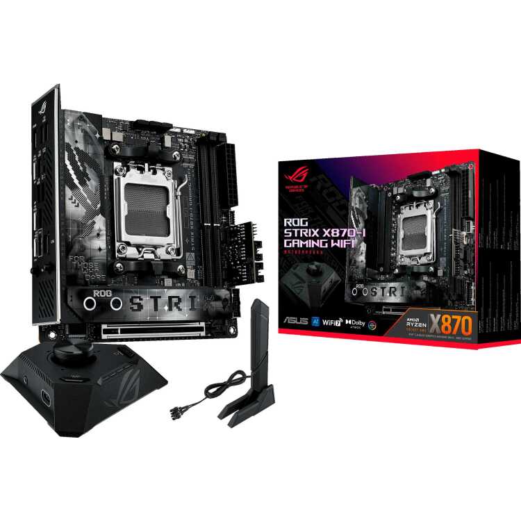 ASUS ROG STRIX X870-I GAMING WIFI moederbord 2,5Gb-LAN, WLAN, BT, Sound, Mini-ITX