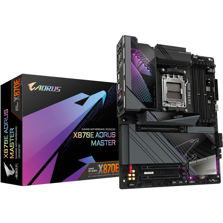 GIGABYTE X870E AORUS MASTER moederbord RAID, 5 Gb-LAN, WLAN, BT, Sound, ATX