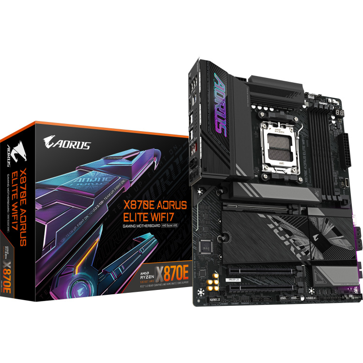 GIGABYTE X870E AORUS ELITE WIFI7 moederbord RAID, 2.5 Gb-LAN, WLAN, BT, Sound, ATX