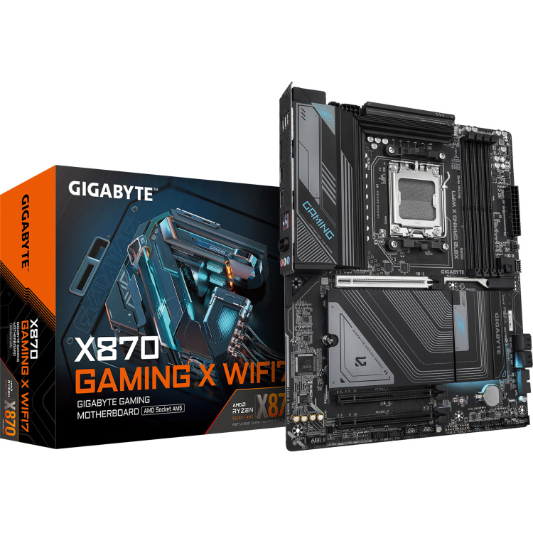 GIGABYTE X870 GAMING X WIFI7 moederbord RAID, 2.5 Gb-LAN, WLAN, BT, Sound, ATX