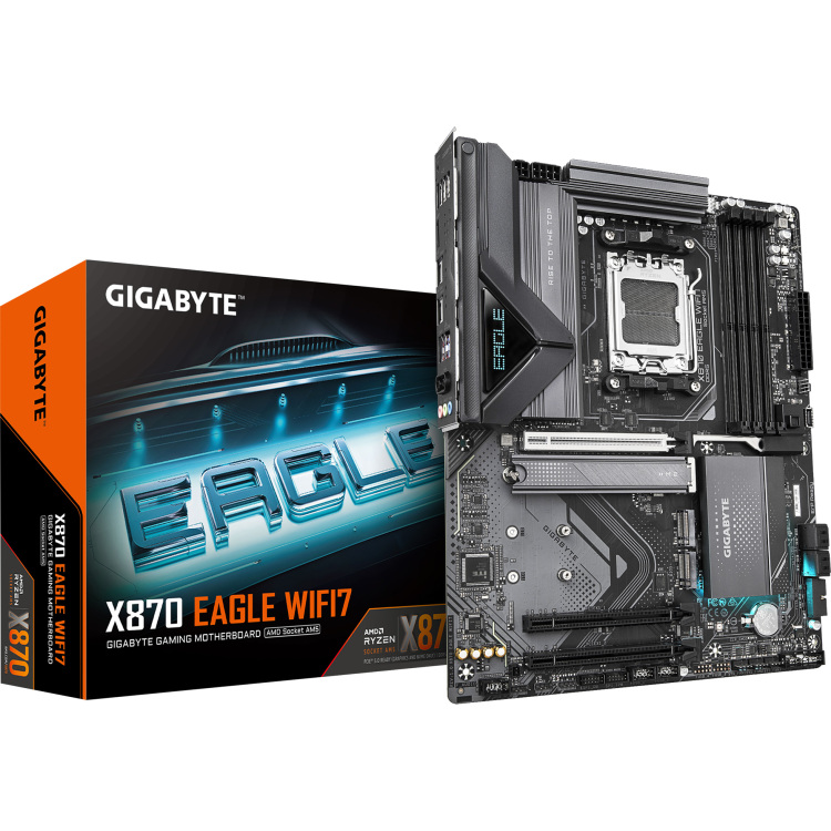 GIGABYTE X870 EAGLE WIFI7 moederbord RAID, 2.5 Gb-LAN, WLAN, BT, Sound, ATX
