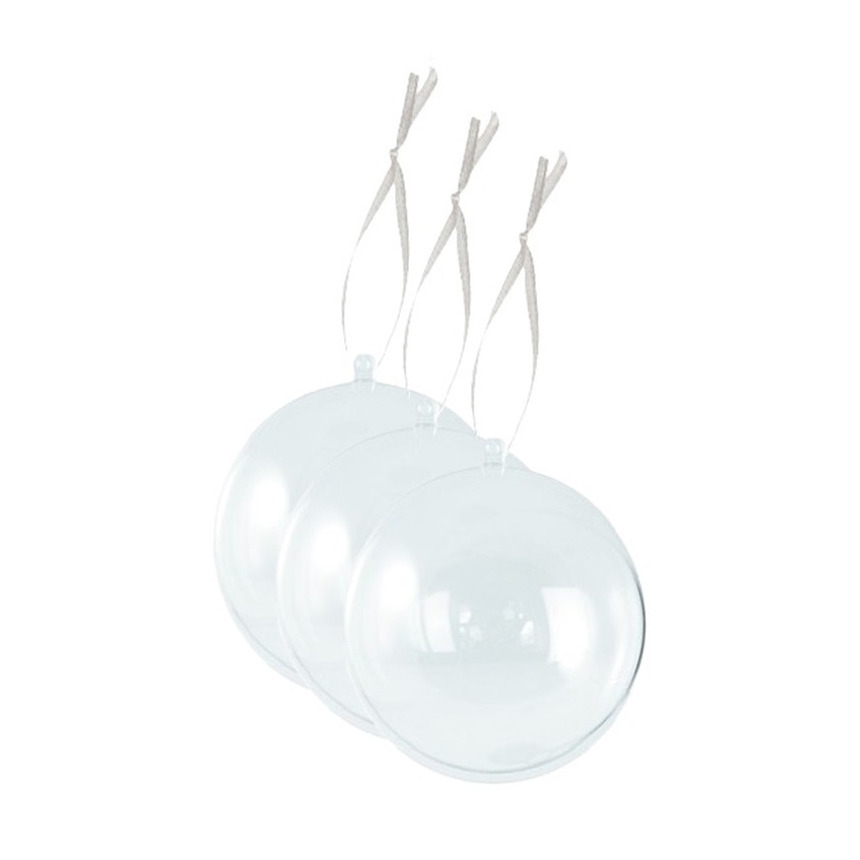 DIY kerstballen - 24x st - D4 cm - doe het zelf hobby kerstballen - transparant -