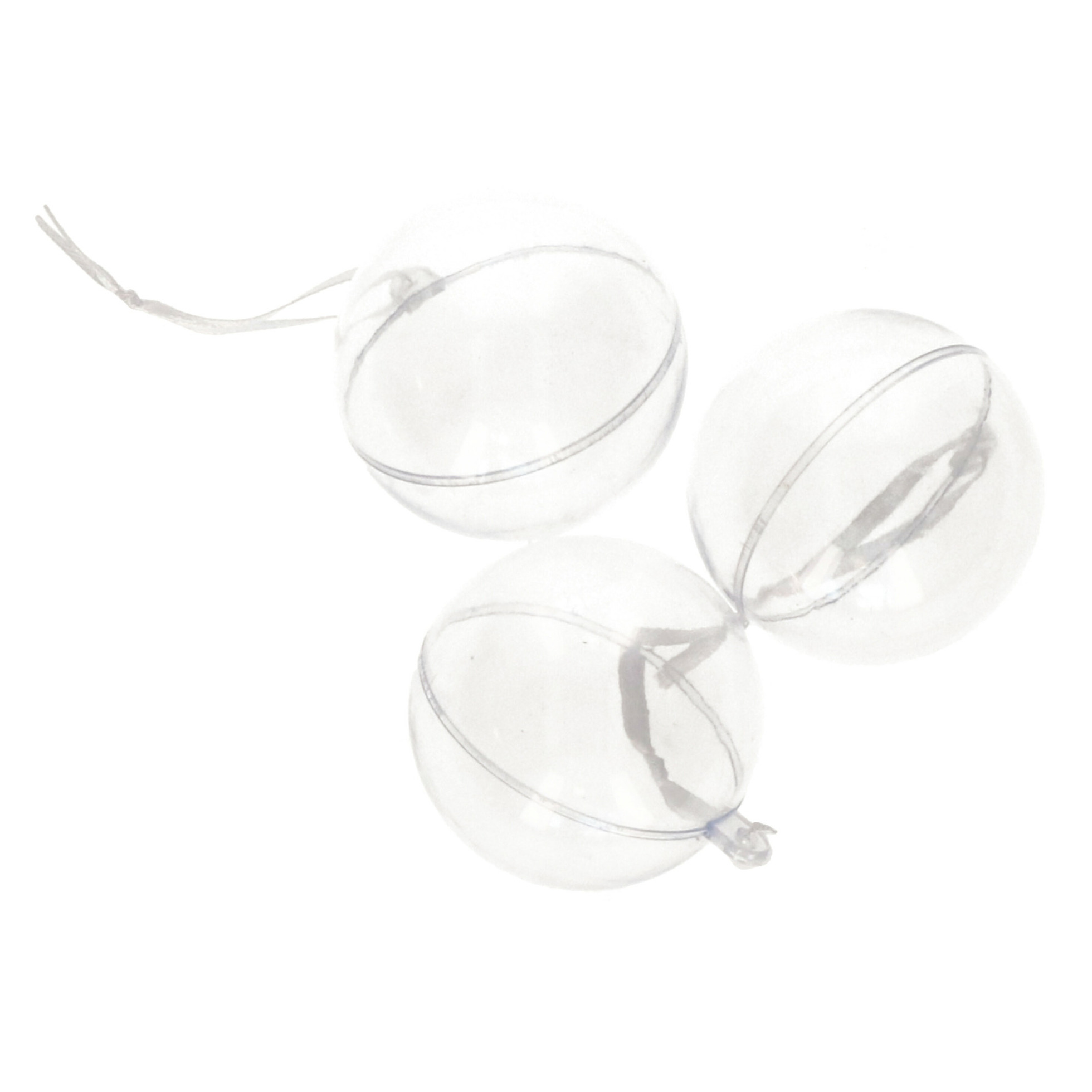 DIY kerstballen - 6x st - D6 cm - doe het zelf hobby kerstballen - transparant -