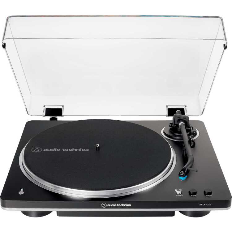 Audio-Technica AT-LP70XBT platenspeler Phono/line-voorversterker, Bluetooth, Volautomatische, Riemaandrijving, 33-1/3 en 45 toeren