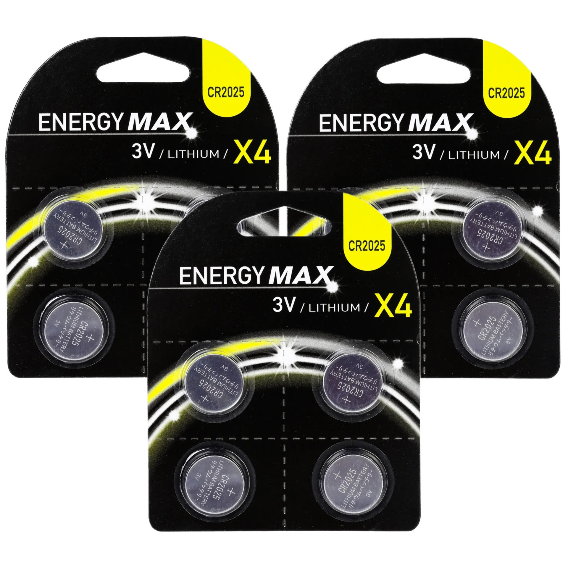 Energymax knoopcel batterijen budget voordeelset - CR2025 - 12x stuks -