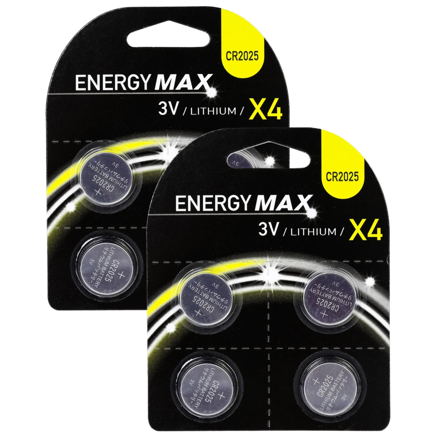 Energymax knoopcel batterijen budget voordeelset - CR2025 - 8x stuks -