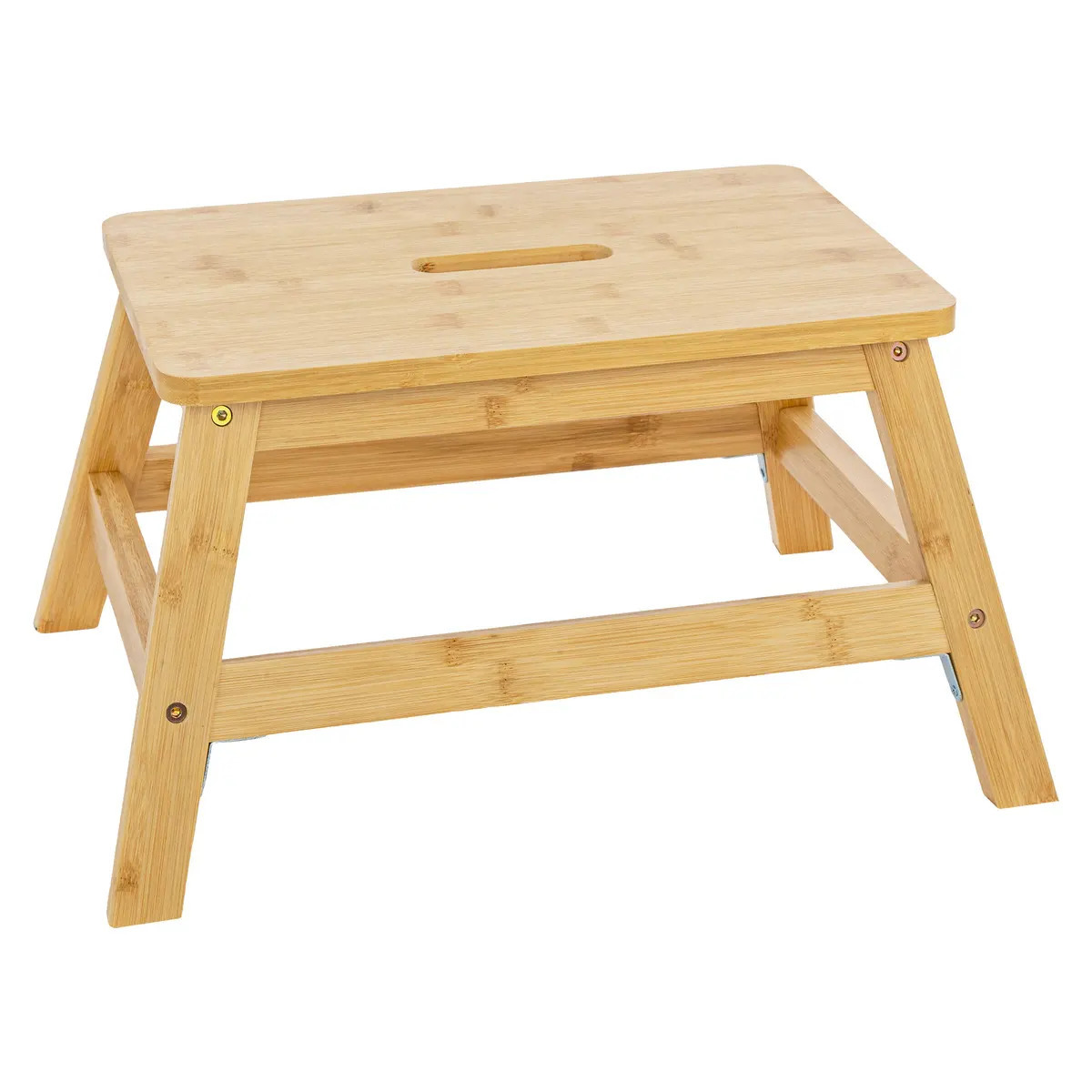 Voetenbankje/opstapje/krukje - bamboe - 47 x 33 x 25 cm - draagvermogen 150 kilo -