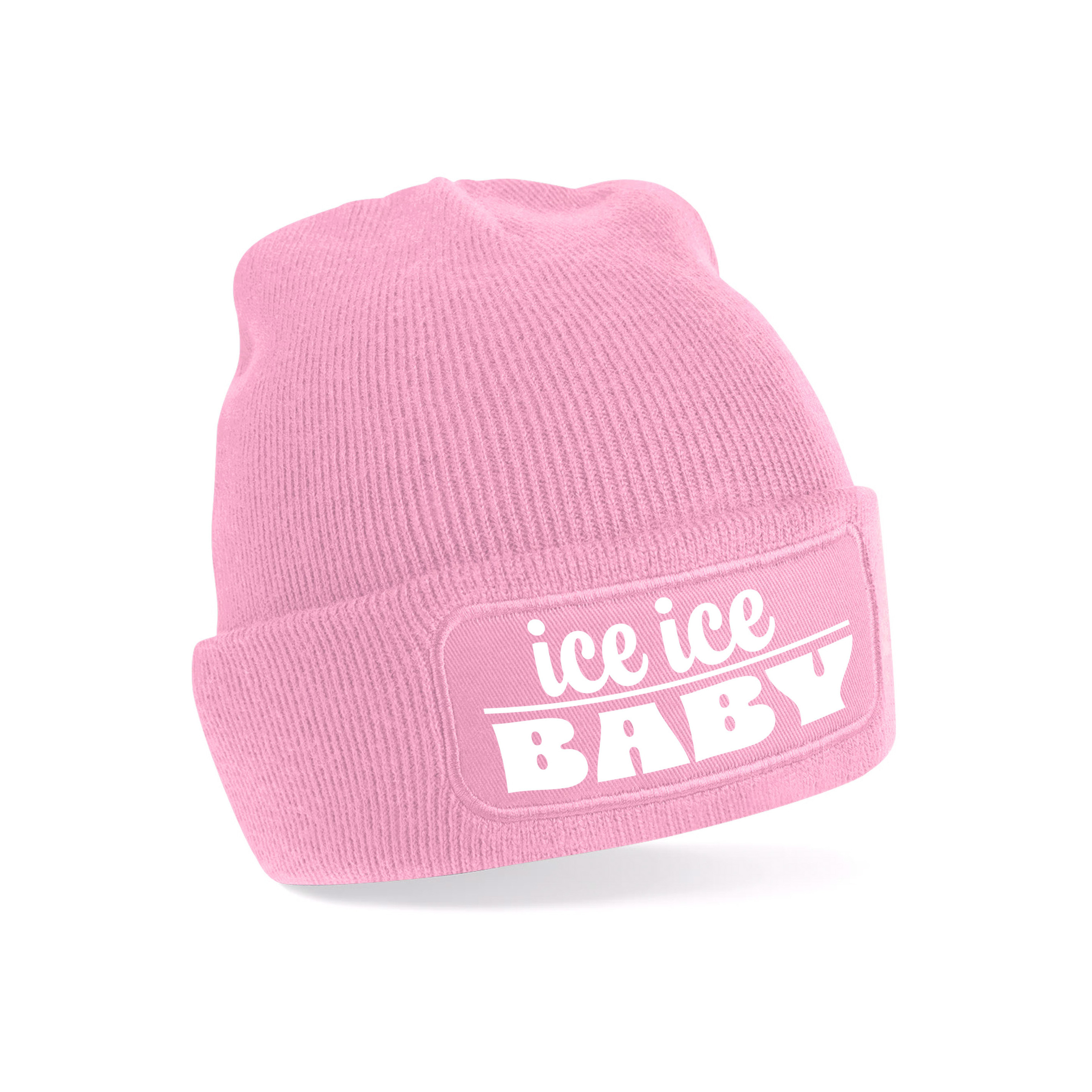 Wintersport muts voor volwassenen - ice ice Baby - roze - one size - Apres ski beanie One size -
