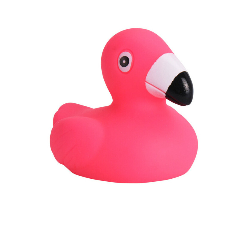 Rubber badeendjes flamingos - 5x stuks - roze - badkamer fun artikelen - size 5.5 cm - kunststof -