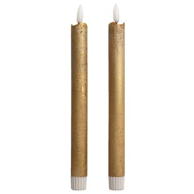 LED dinerkaarsen goudkleurig 25 cm - 2 stuks - Leen Bakker