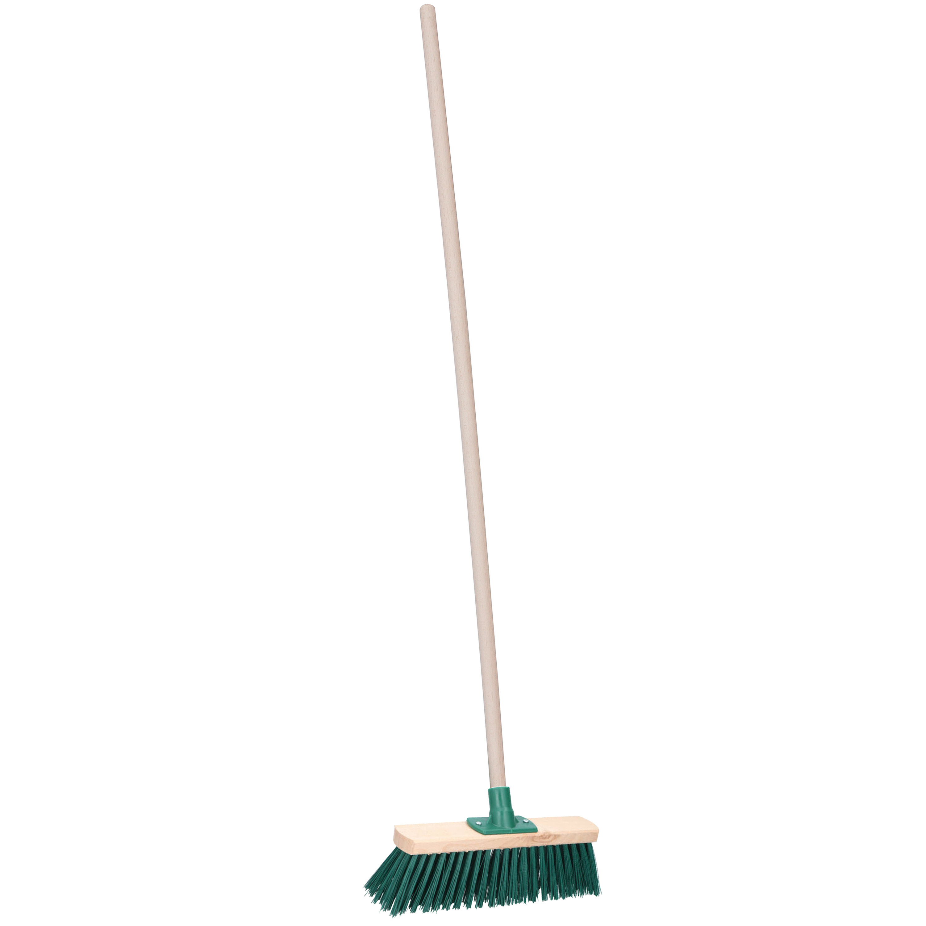 Budget Buitenbezem - groen - hout - hard - 34 x 140 cm - straatbezem -
