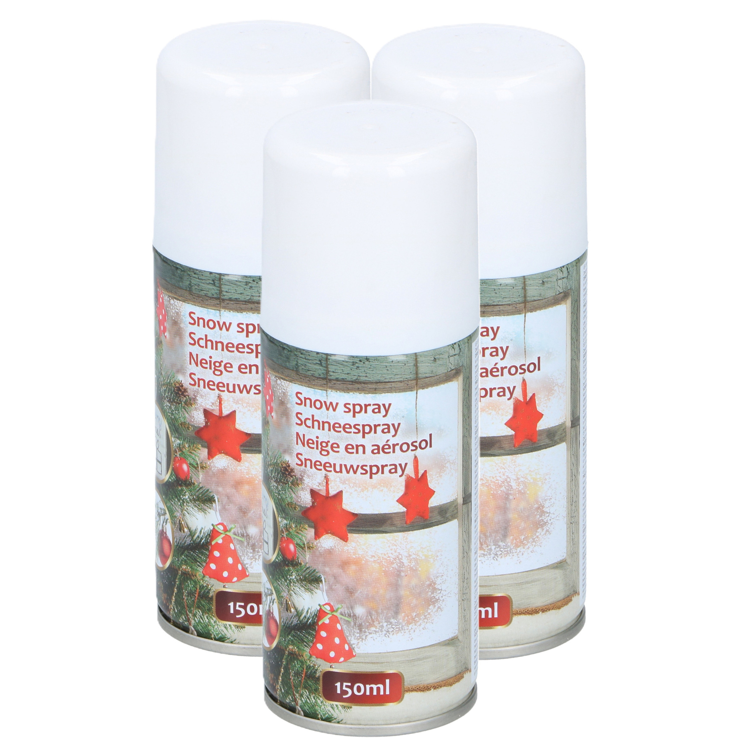 Sneeuwspray - 3x - bus - 150 ml - wit - spuitsneeuw - kunstsneeuw - sneeuwdecoratie -