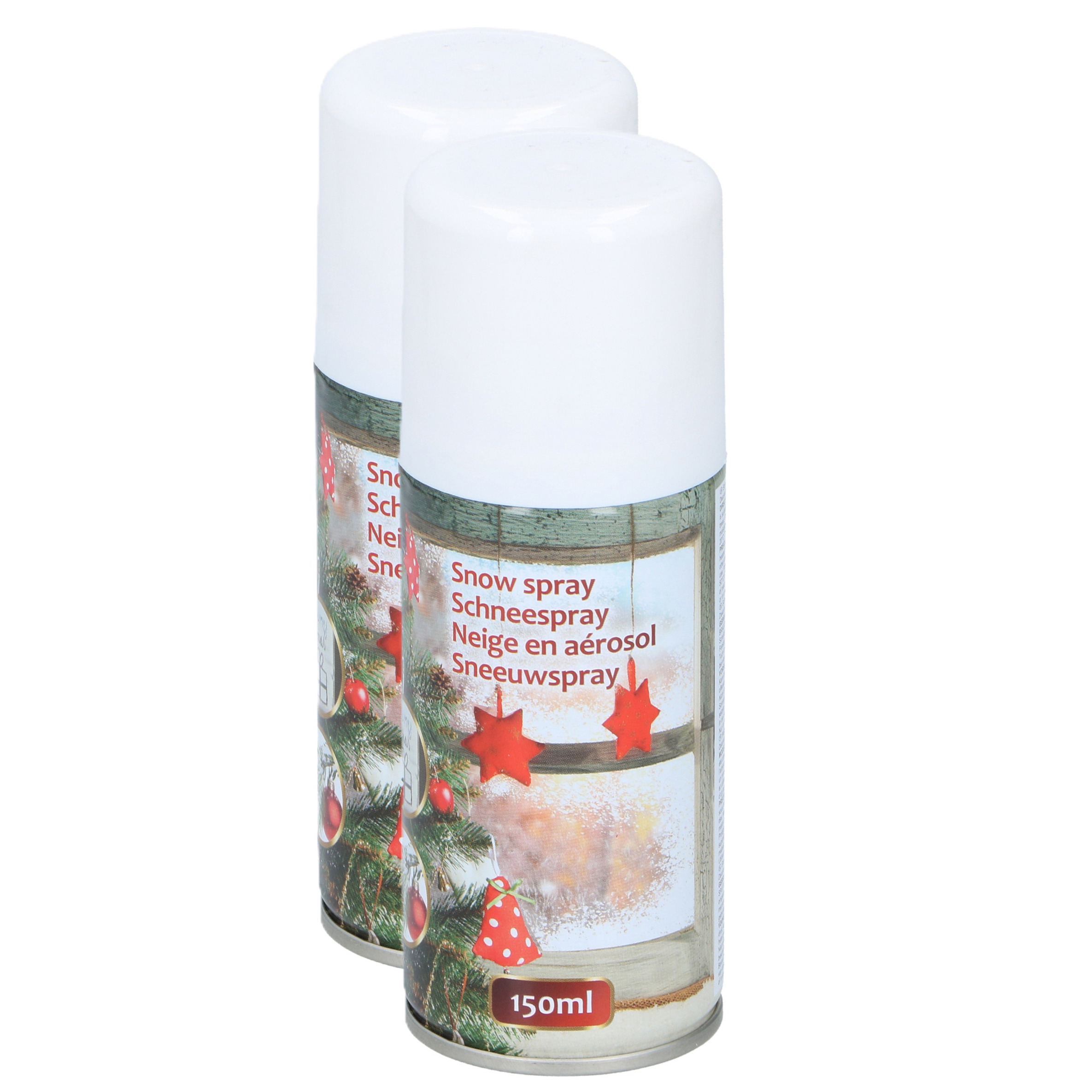 Sneeuwspray - 2x st - bus - 150 ml - wit - spuitsneeuw - kunstsneeuw - sneeuwdecoratie -