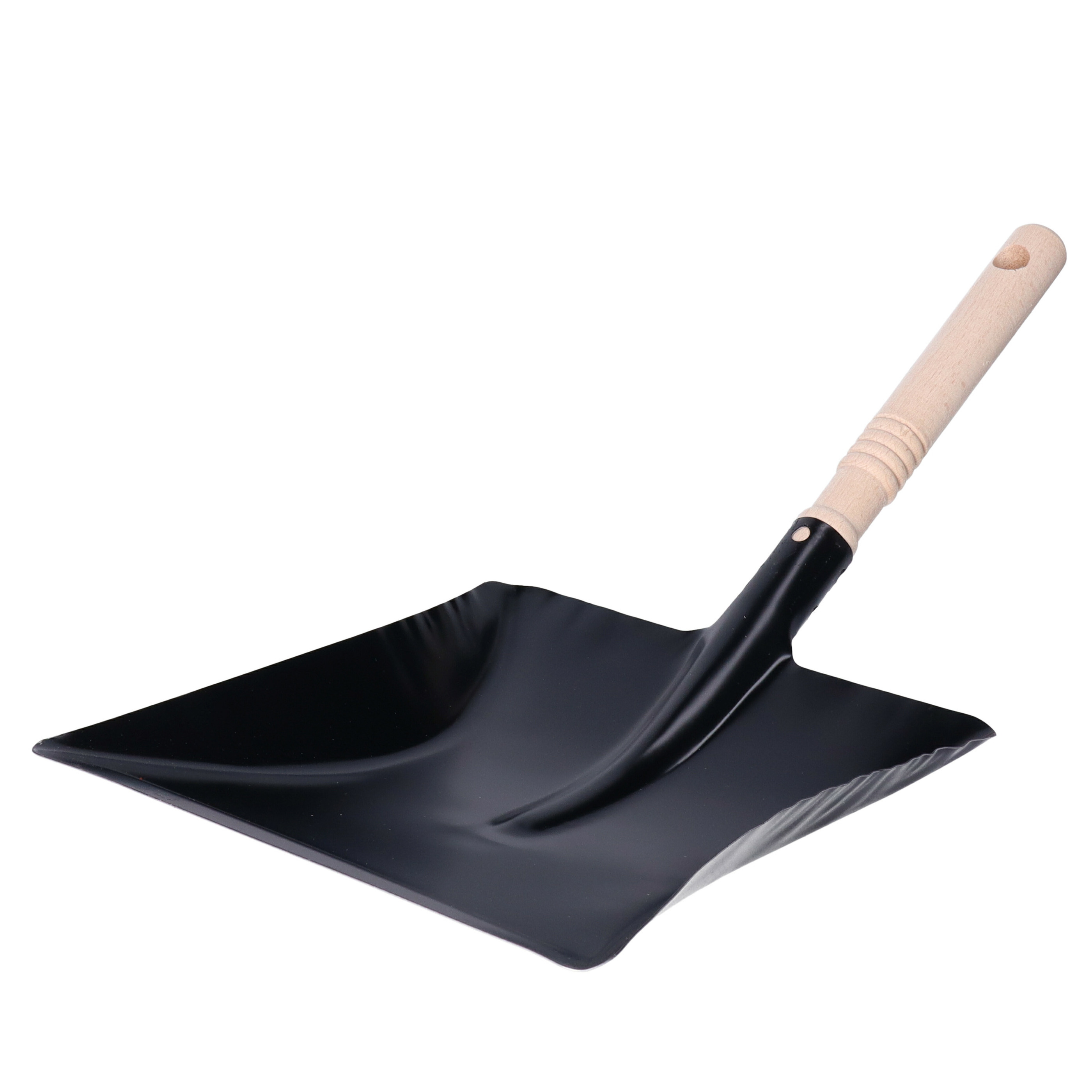 Buemag Vuilblik - metaal/hout - 40 x 20 cm - zwart - stofblik - ophang oog - binnen/buiten -