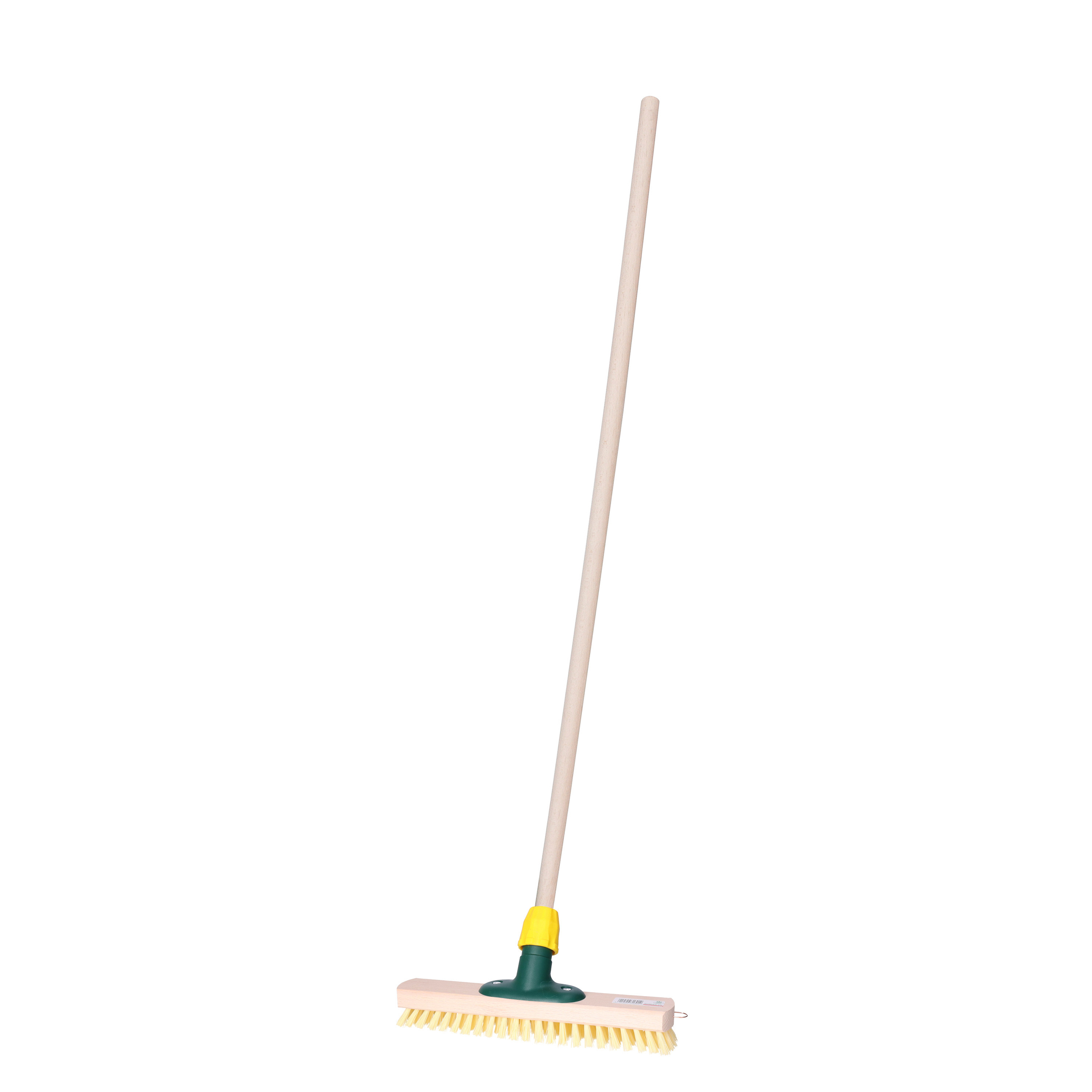 Brumag Luiwagen/schrobber 30 cm - met houten steel 140 cm - harde schrobborstel -