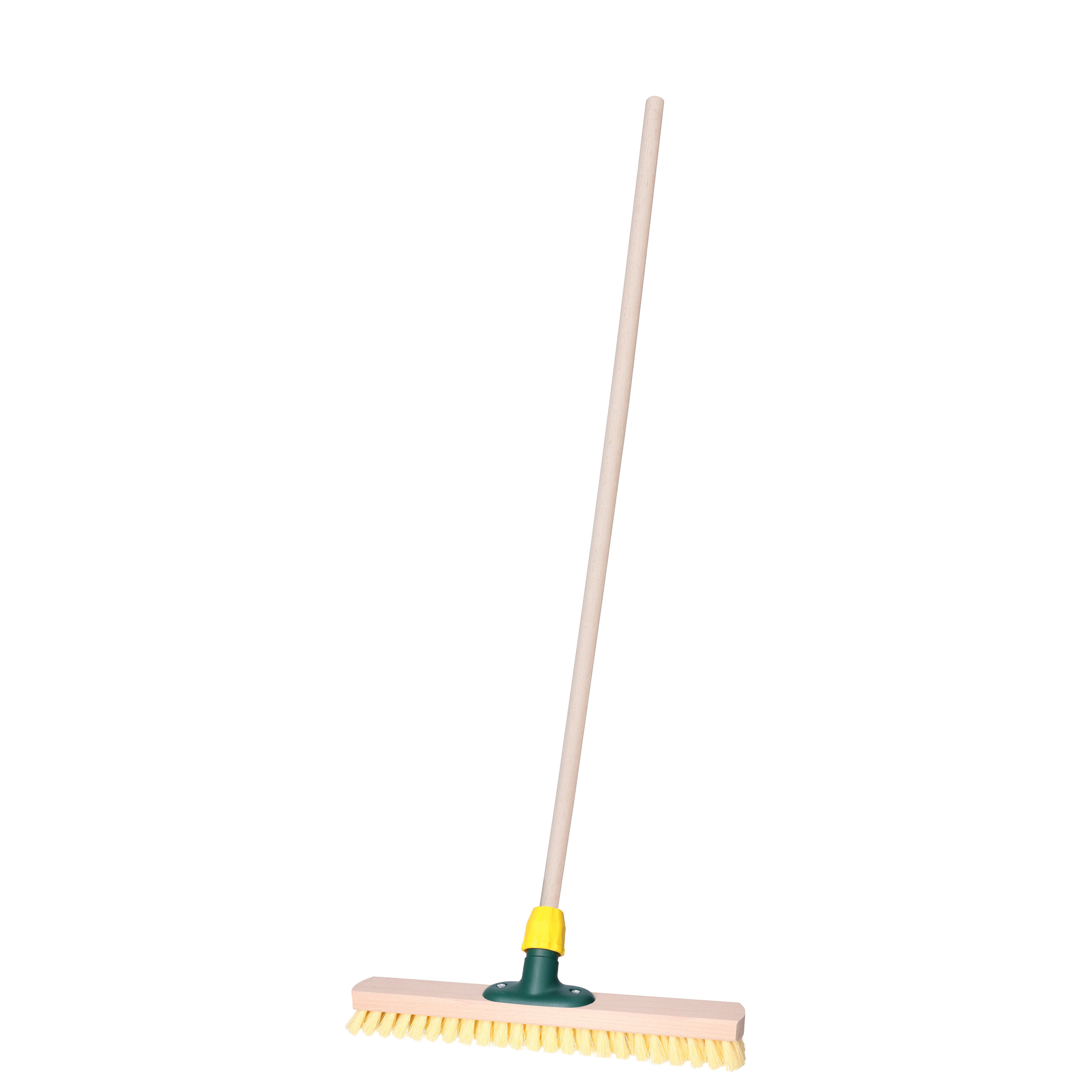 Brumag Luiwagen/schrobber 40 cm - met houten steel 140 cm - harde schrobborstel -