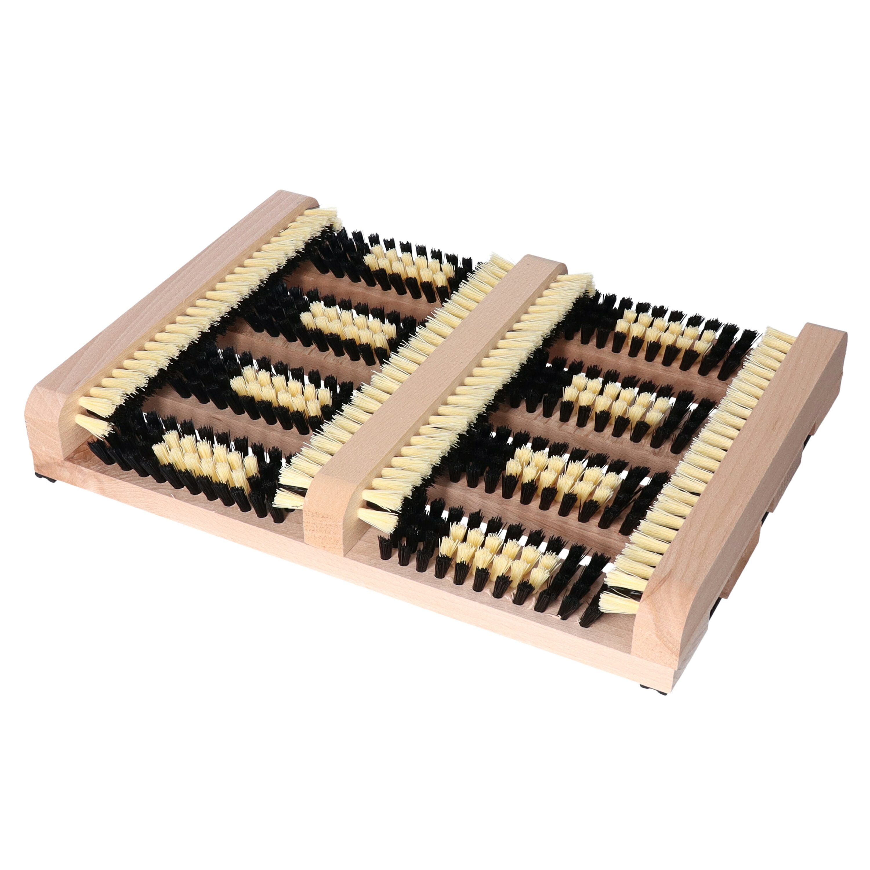 Buemag Schoenborstel mat - voetenveger - zwart/geel - 36 x 27 cm - borstelmat - binnen en buiten -