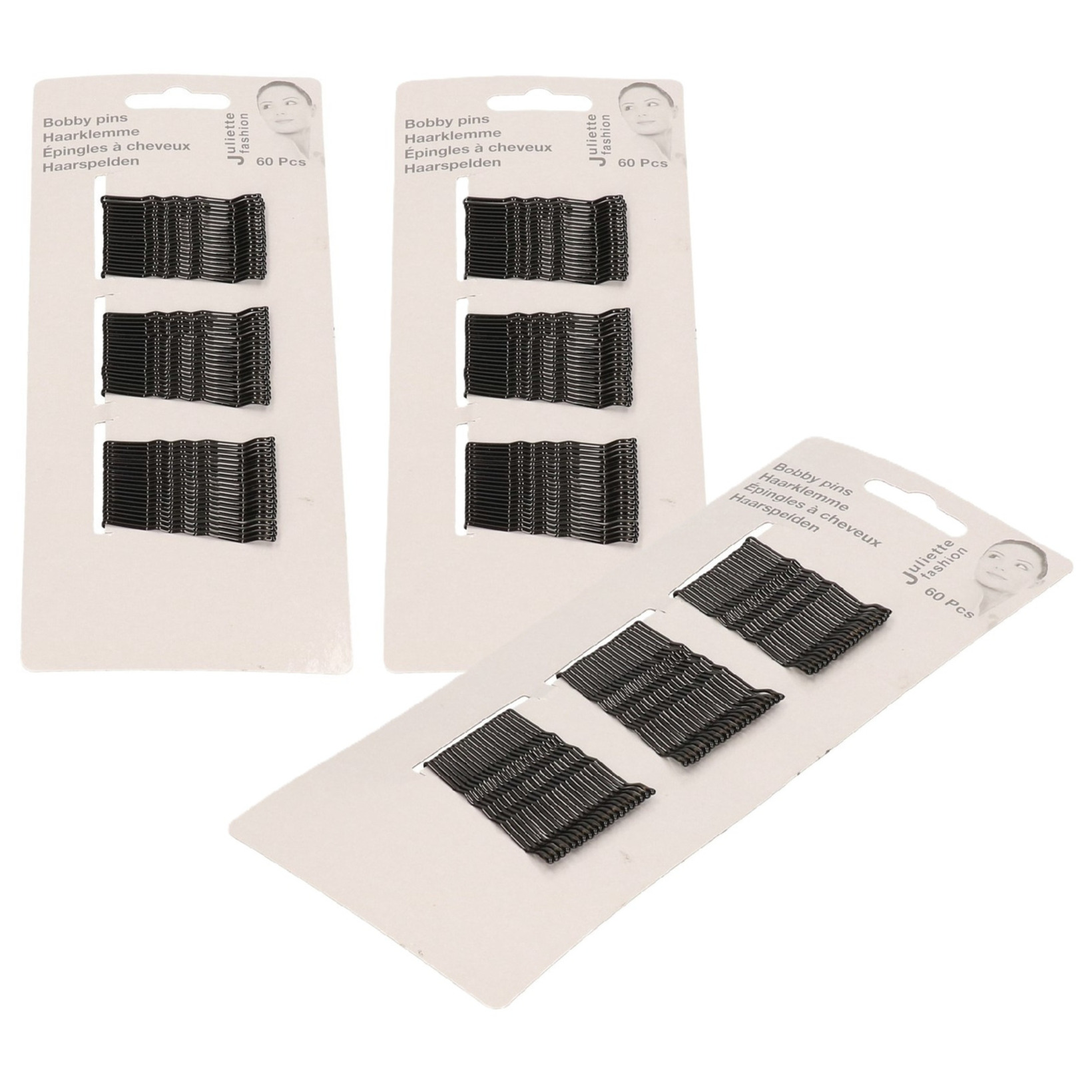 Schuifspeldjes/haarspelden - 180x stuks - zwart - metaal - 5 cm - haarklemmen -
