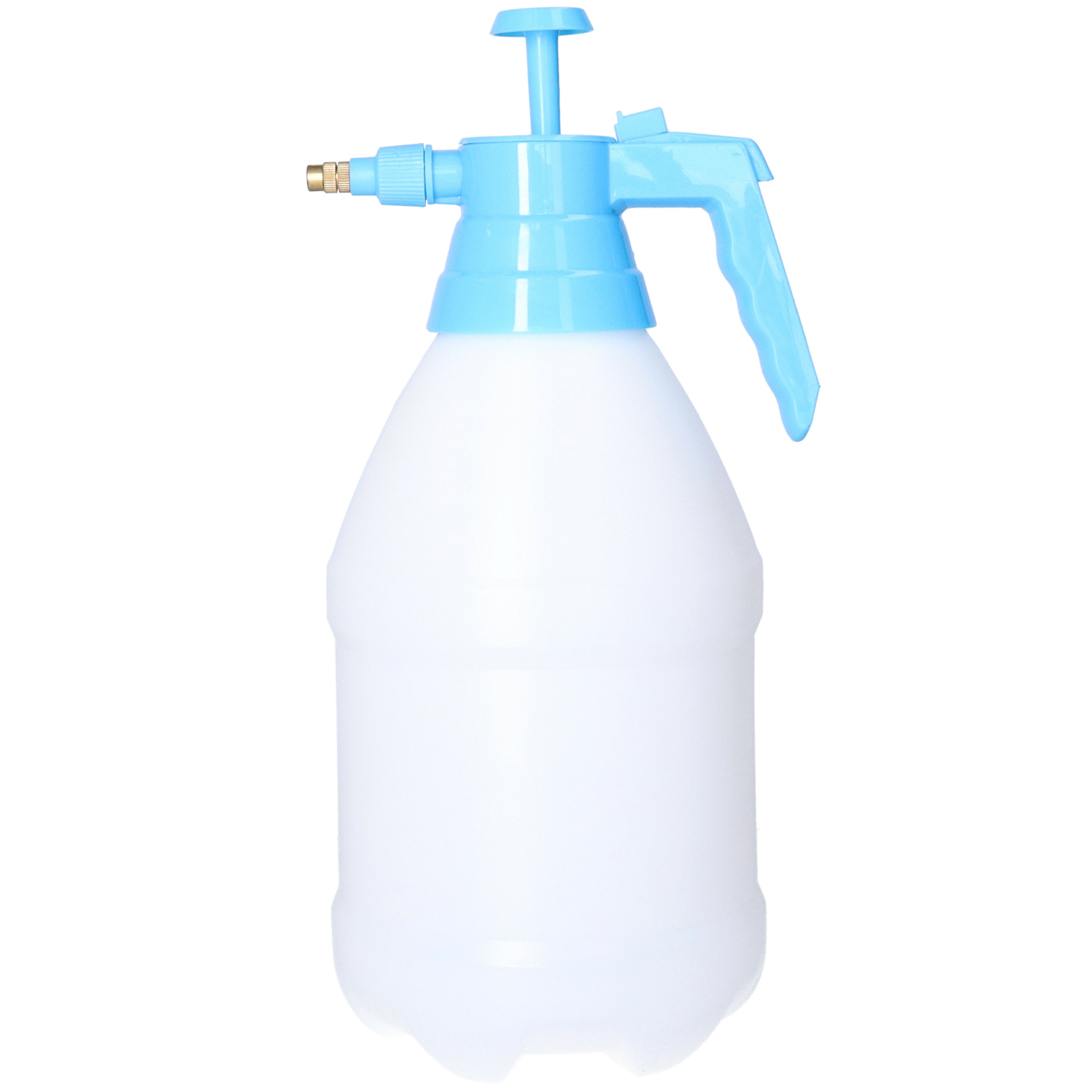 Plantenspuit met hoge druk sproeier/vernevelaar - kunststof - 3 liter - blauw/wit - 34 cm -