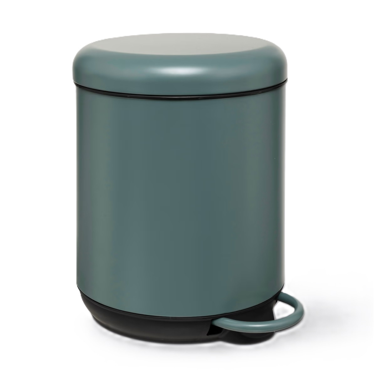 Prullenbak/pedaalemmer Savona - metaal/kunststof - 5L - ficus groen - D20 x H27 cm -