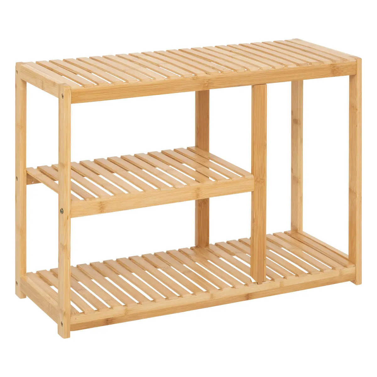 Schoenenrek/schoenenkast - lichtbruin - 8 paar schoenen - bamboe - L70 x B26 x H50 cm -