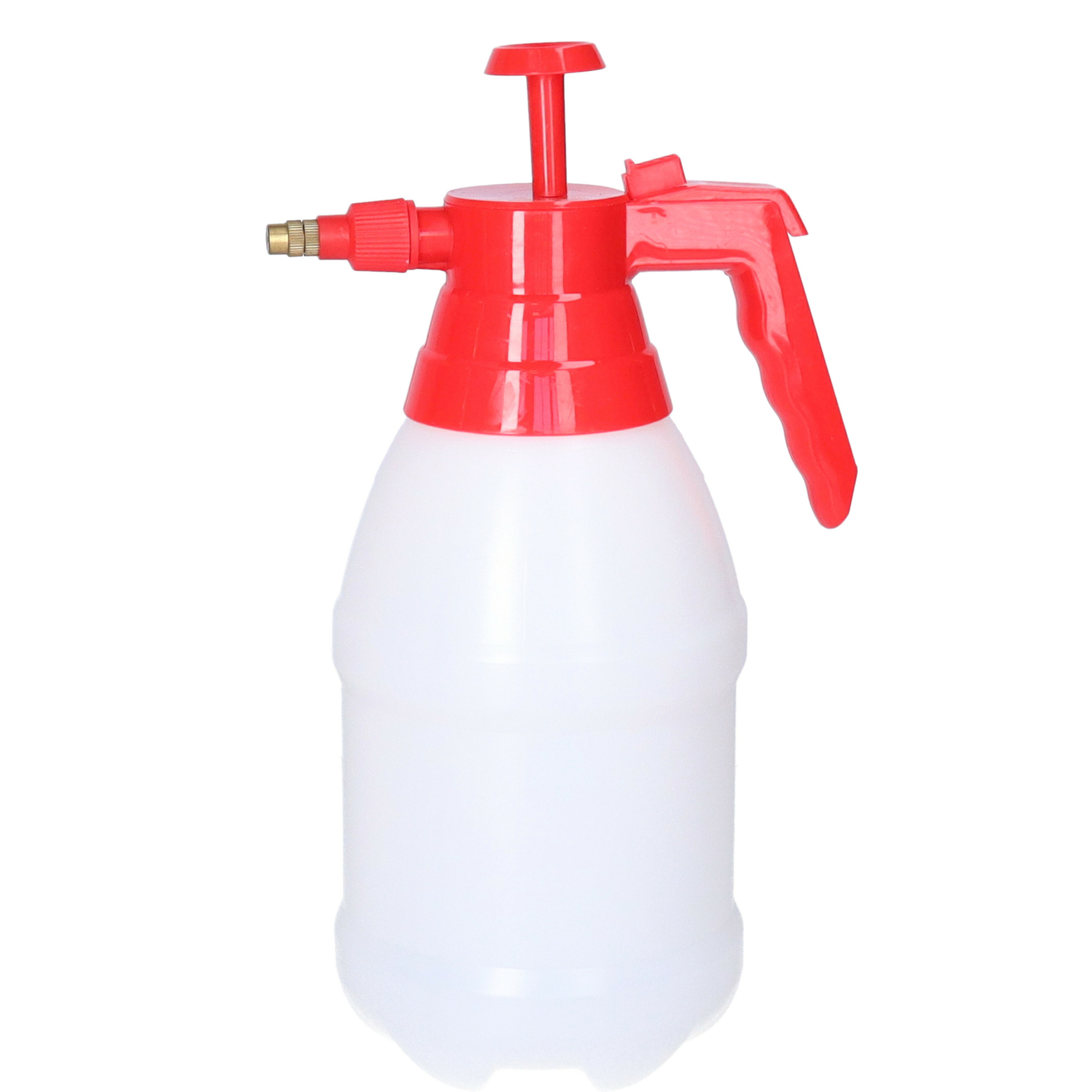 Plantenspuit met hoge druk sproeier/vernevelaar - kunststof - 1.5 liter - rood/wit - 30 cm -