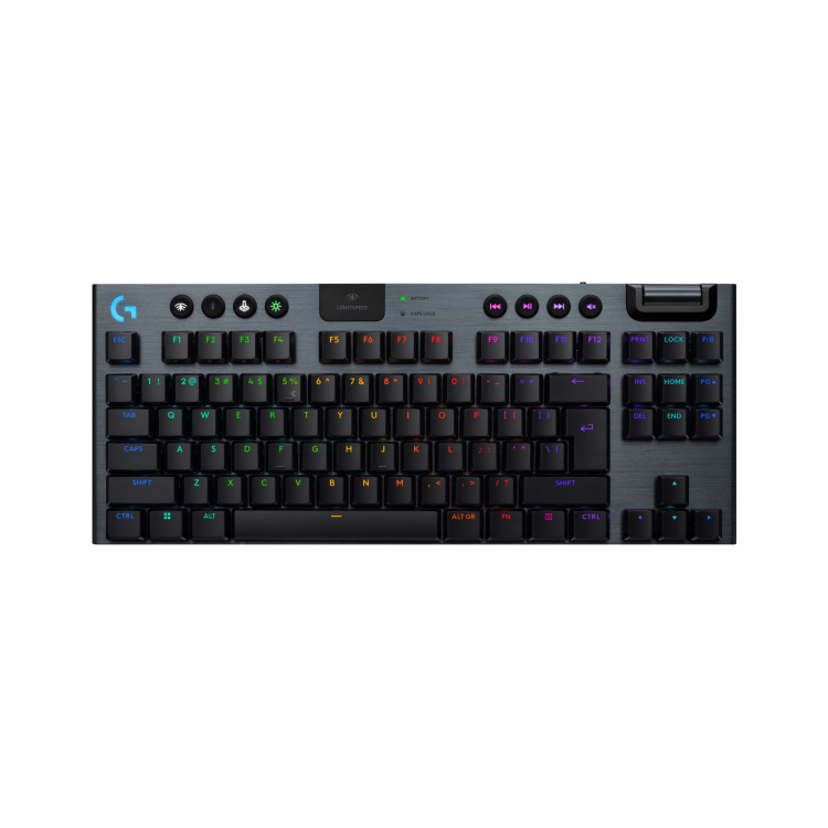 Logitech G915 X LIGHTSPEED TKL Low-Profile Wireless Gaming Keyboard gaming toetsenbord Double-Shot PBT, RGB, LIGHTSPEED draadloos / Bluetooth / USB-C