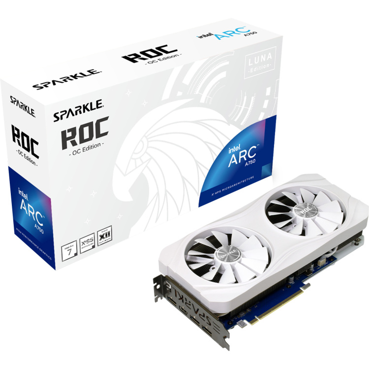 Sparkle Intel Arc A750 ROC LUNA OC Edition grafische kaart 1x HDMI, 3x DisplayPort