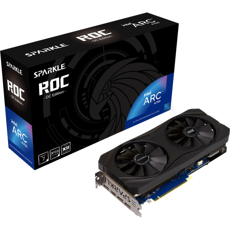 Sparkle Intel Arc A750 ROC OC Edition grafische kaart 1x HDMI, 3x DisplayPort