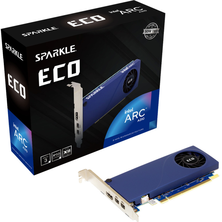 Sparkle Intel Arc A310 ECO grafische kaart 1x HDMI, 2x Mini-DisplayPort