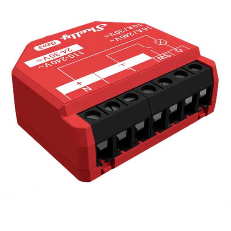 Shelly 1PM Gen3 relais Wifi, Bluetooth