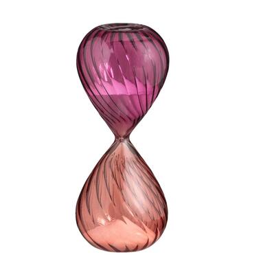 Zandloper Chrissy - rood - glas - 16xØ6,5 cm - Leen Bakker