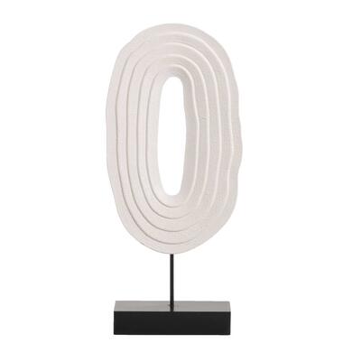 Beeld Hinde - zwart/wit - MDF/metaal - 39x17,5x5,5 cm - Leen Bakker