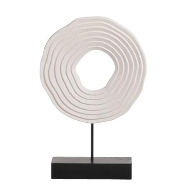 Beeld Hinde - zwart/wit - MDF/metaal - 30x20x6,5 cm - Leen Bakker