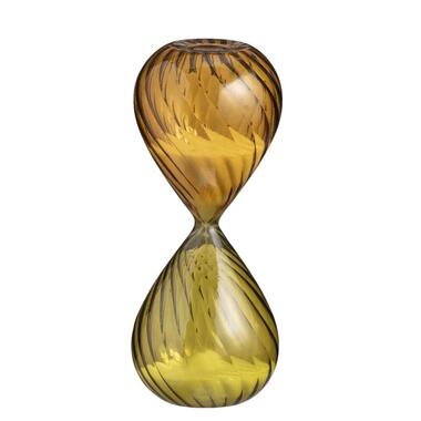 Zandloper Chrissy - groen - glas - 16xØ6,5 cm - Leen Bakker