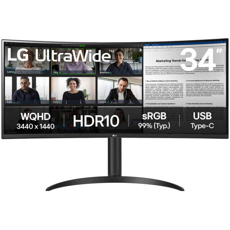 LG 34WR50QK-B ledmonitor HDMI, DisplayPort