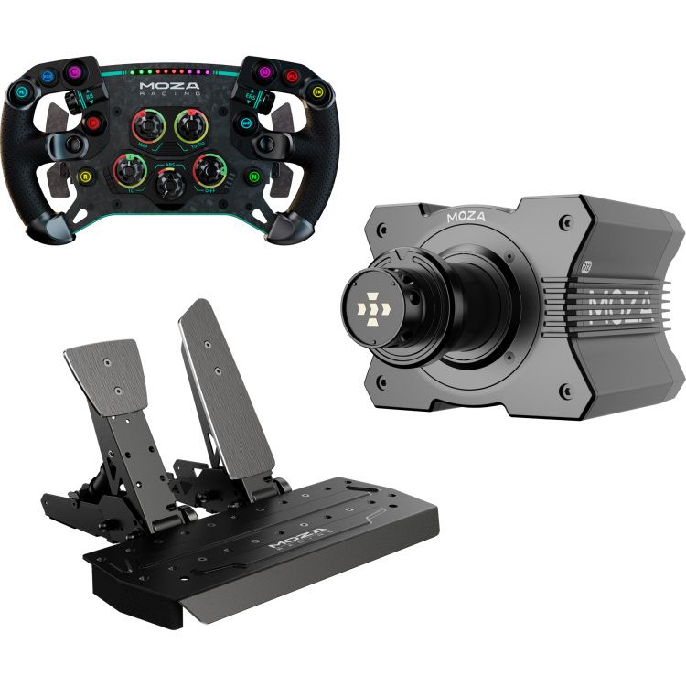 MOZA R12 + GS V2P GT + SR-P Bundel stuur Basis, stuur en pedalen