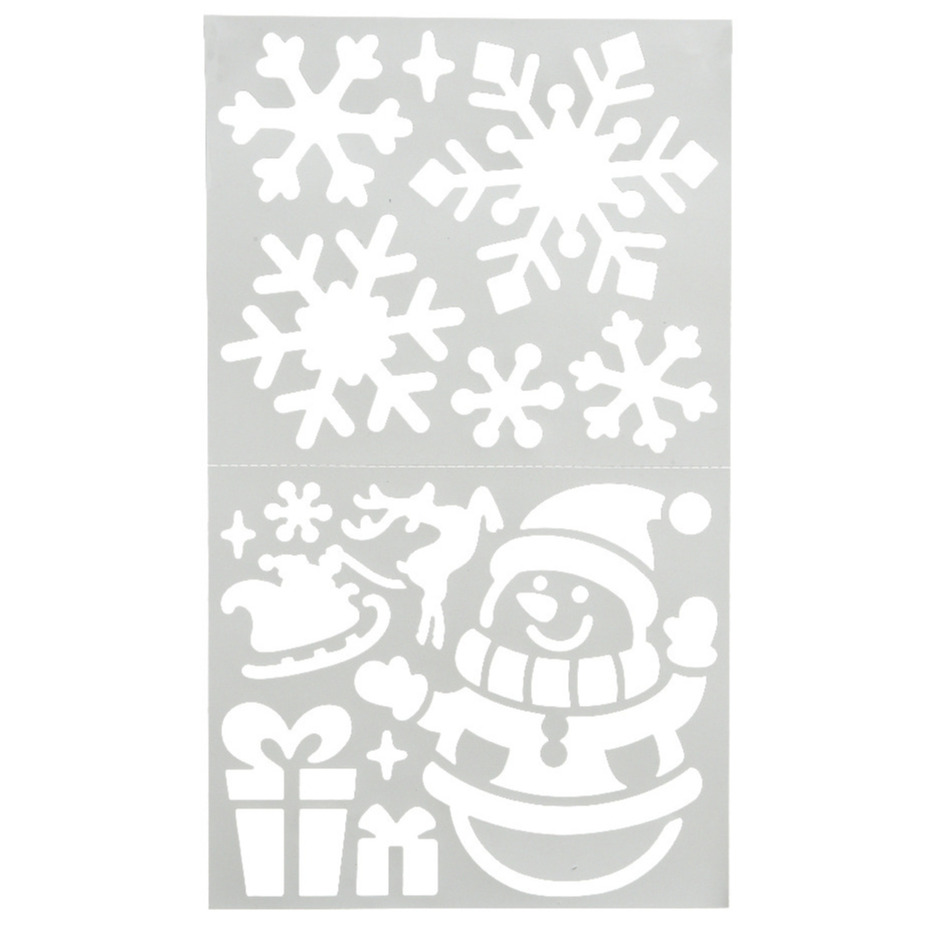 Kerst raamsjablonen - sneeuwpop - vel van 47,5 x 24,5 cm - raamversiering -