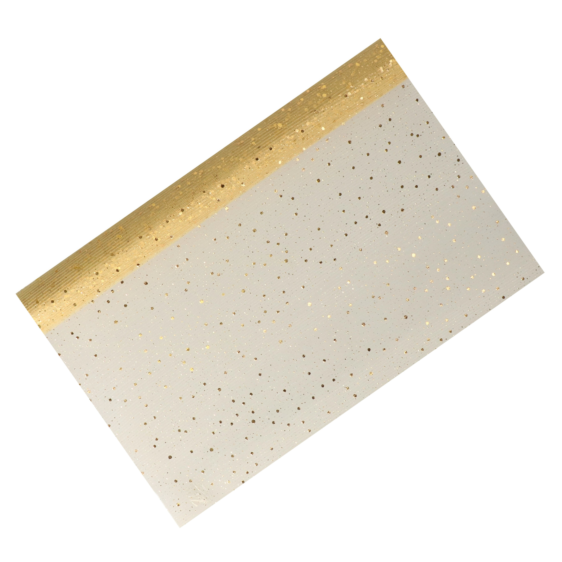 Decoratie stof/tafelloper - goud - pailletten - 38,5 x 200 cm -