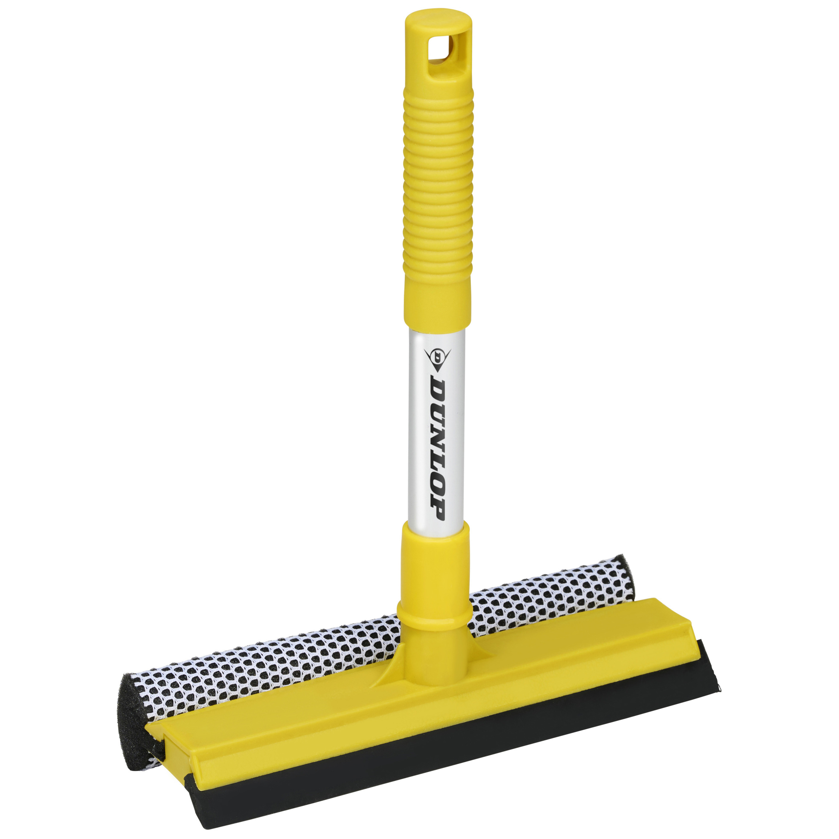Raamtrekker/wisser met anti slip handvat - geel - 25 x 20 cm - kunststof -